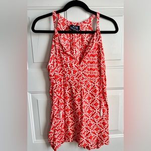 NWOT Escapade Orange and White Tank Top Size Large